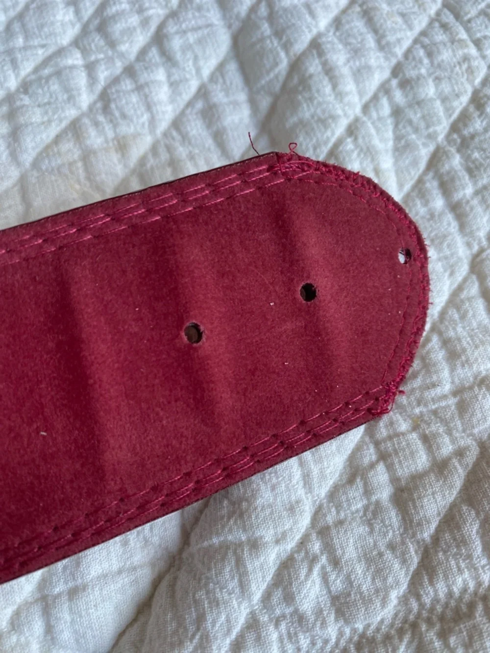 Retro 1980s style wide Burgundy Merlot Red Suede Women's Belt Silver Buckle 32”